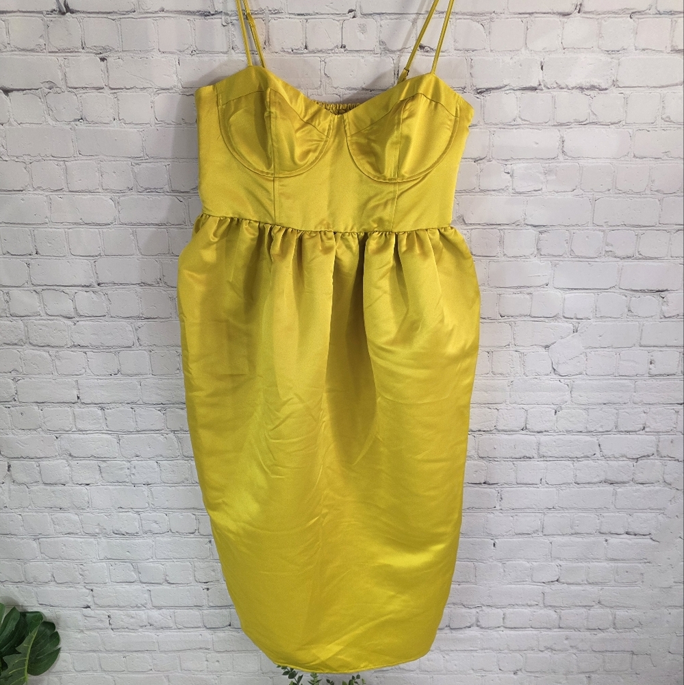NWT Future Collective Bustier Satin Midi Dress
